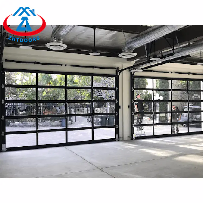 Garage Doors With Glass Panels Double Garage Doors Aluminum Slat Garage Doors