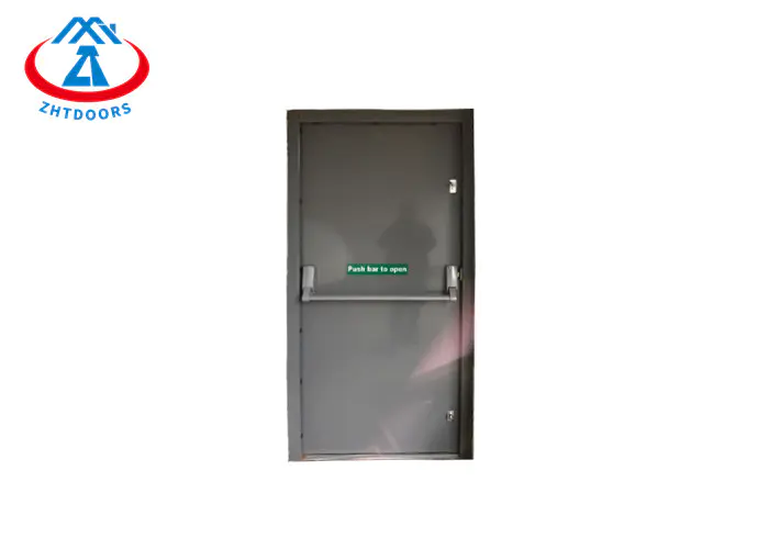 Gray Steel Fire Door AS Standard Safety Door With Emergency Push Rod