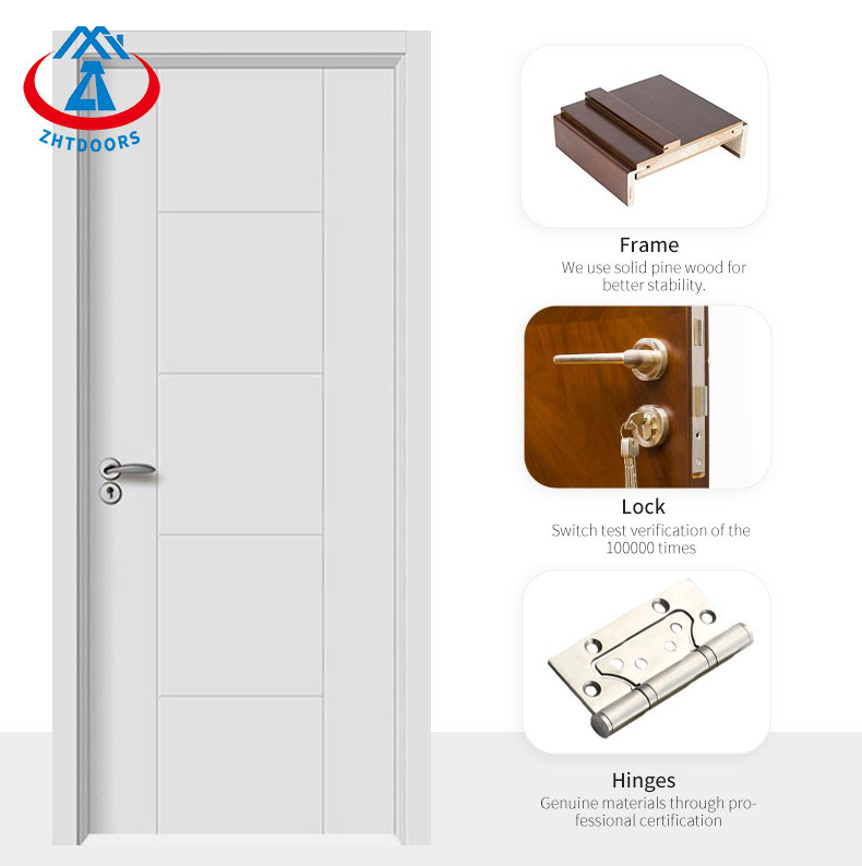 Household Fire Door BS Standard White Fire Door Bedroom Wooden Door