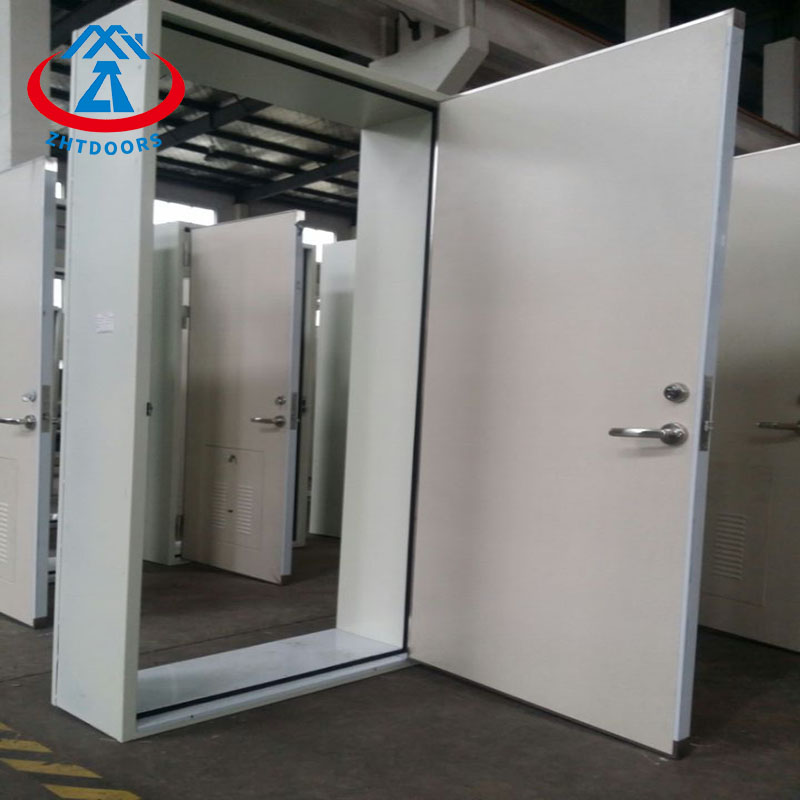 product-Simple Design Solid Fire Door BS Standard Fire Door With Alarm Steel Door-Zhongtai-img