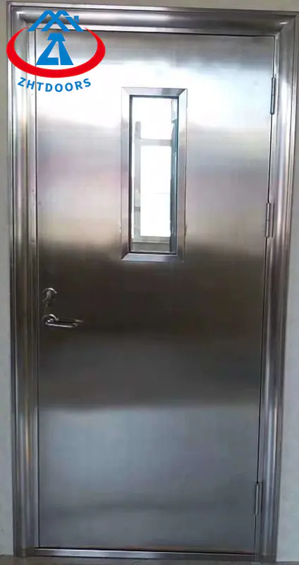 Stainless Steel Metal Rated Door UL Standard Single Leaf Fire Rated Door with View Window