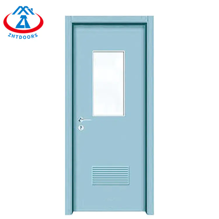 Factory direct sales emergency escape door BS standard automatic vision panel fire door