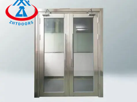 Customized cheap internal fire door EN standard 60 minutes stainless steel fireproof glass door