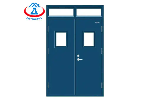 Professional manufacturer fire emergency door EN standard emergency fire door emergency exit double door with safety strip