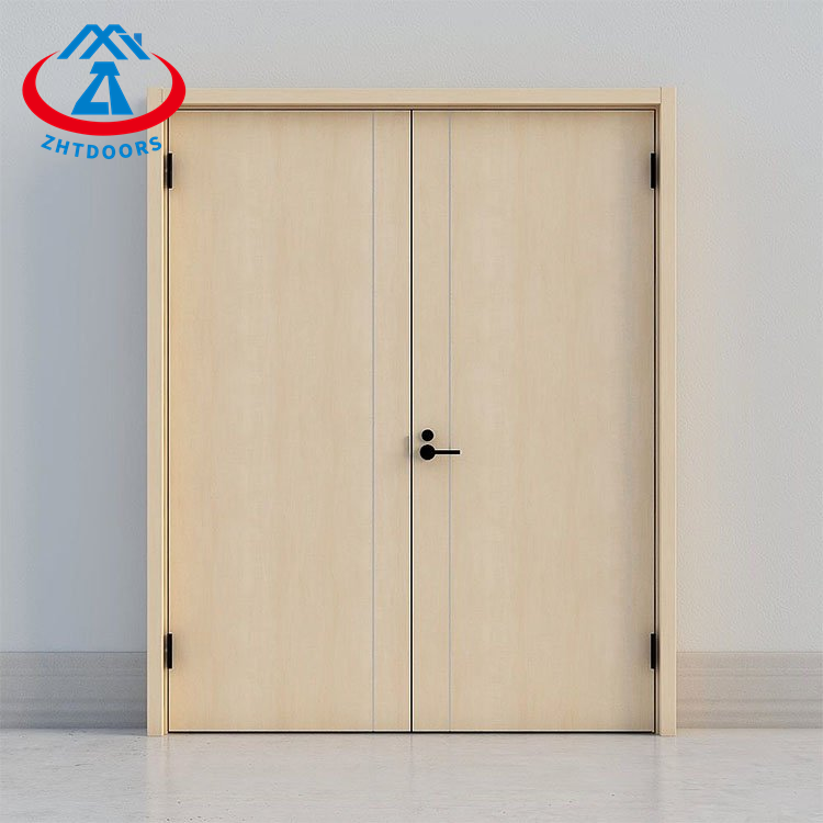 product-Customizable modern fireproof wooden doors in multiple styles UL standard emergency fire doo