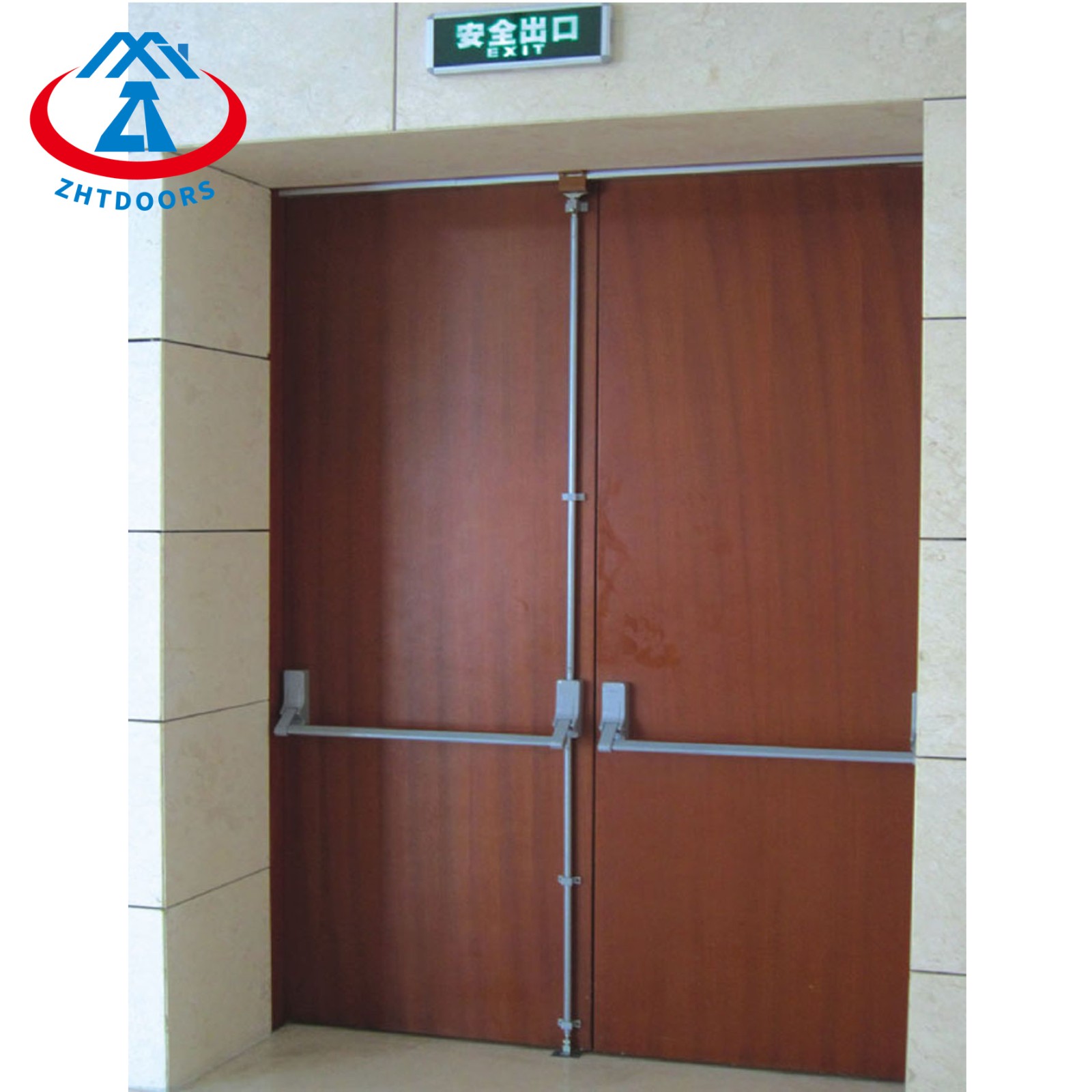 product-Zhongtai-Reasonable price double layer commercial fire door EN standard wooden fire door wit