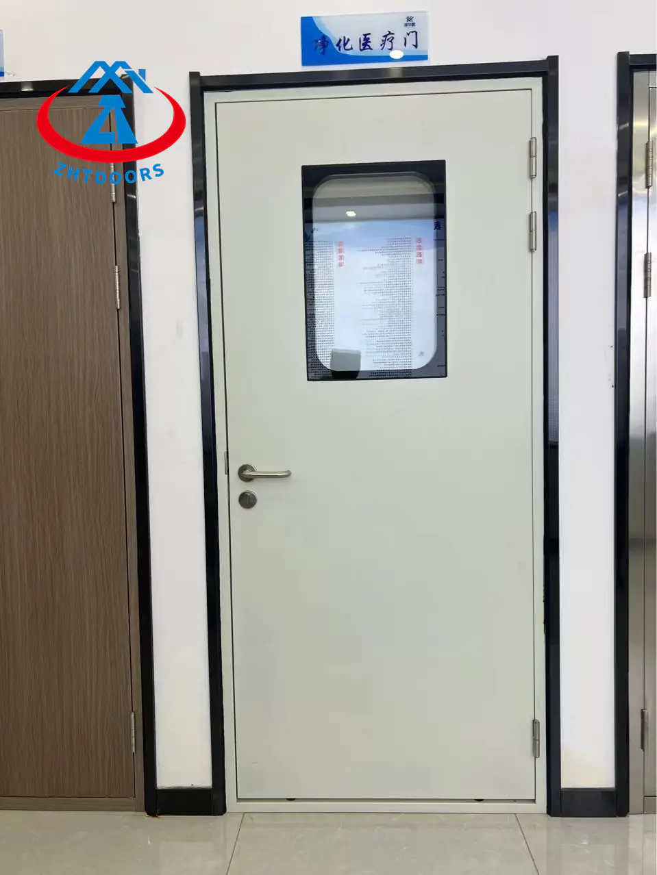 Professionally manufacturing fire doors with visible panels BS standard fireproof steel doors China