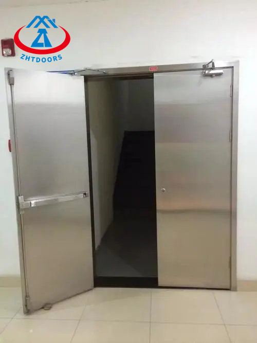 product-Zhongtai-China factory cheap metal door EN standard stainless steel insulated bimetal inner 