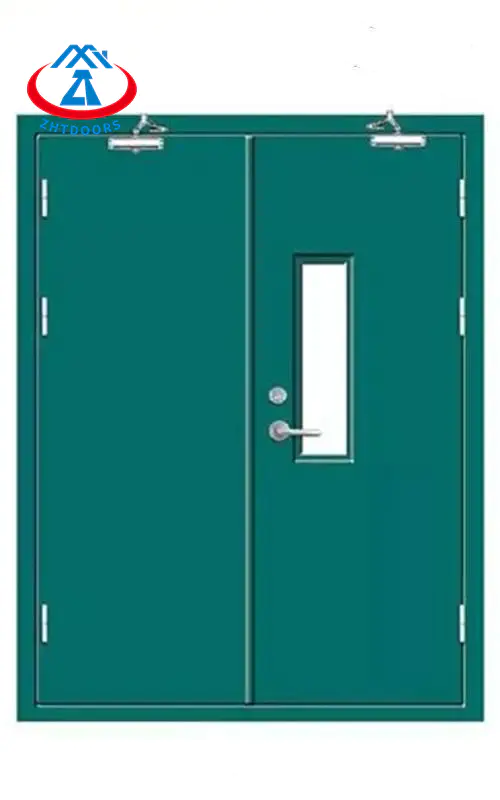 Low price keyless smart lock metal door AS standard emergency fire door for hotel