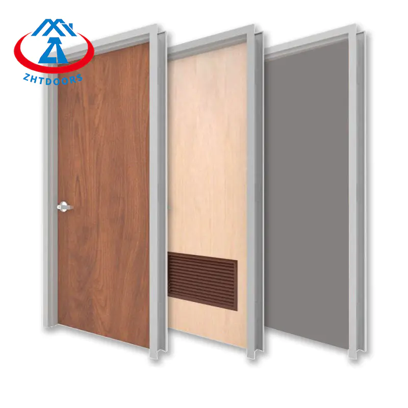 Customized structure stable 60 minutes ul fireproof hotel wooden door single leaf