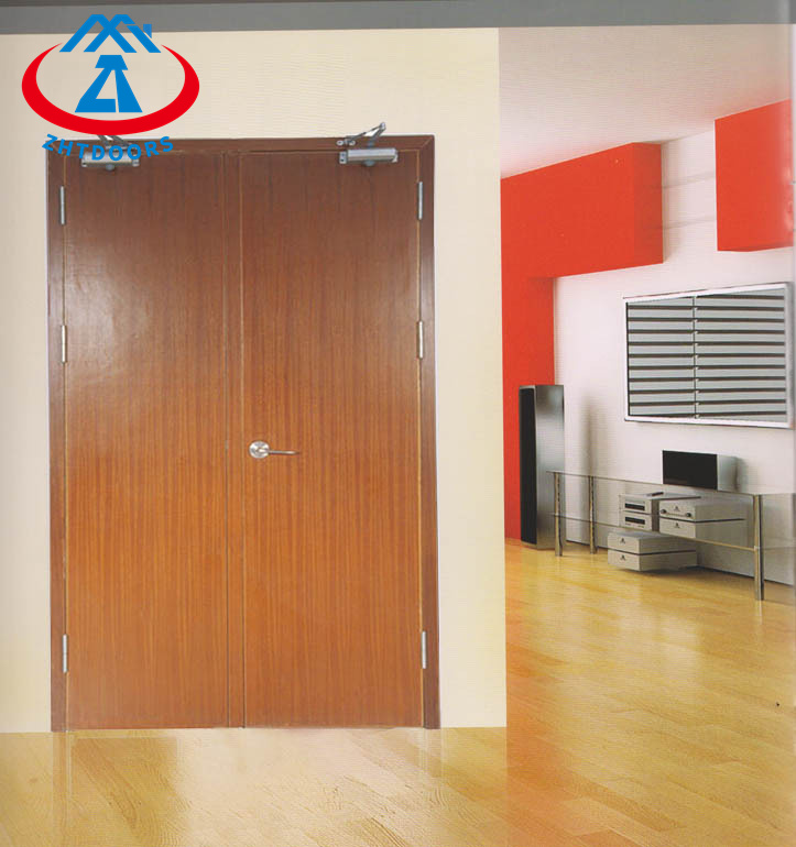 The latest style customized BS standard 60 minute plain solid wood fire door