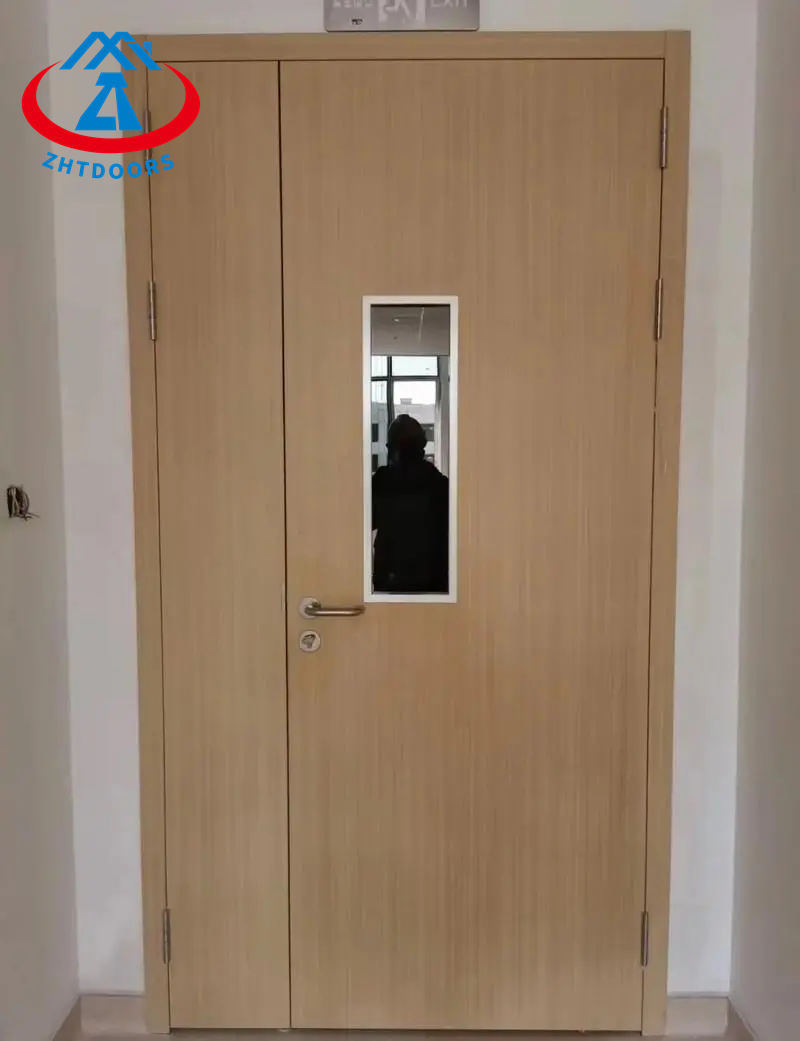 product-Weather Resistant 1 Hour Fire Door BS Certified Office Building Wooden Fireproof Single Door