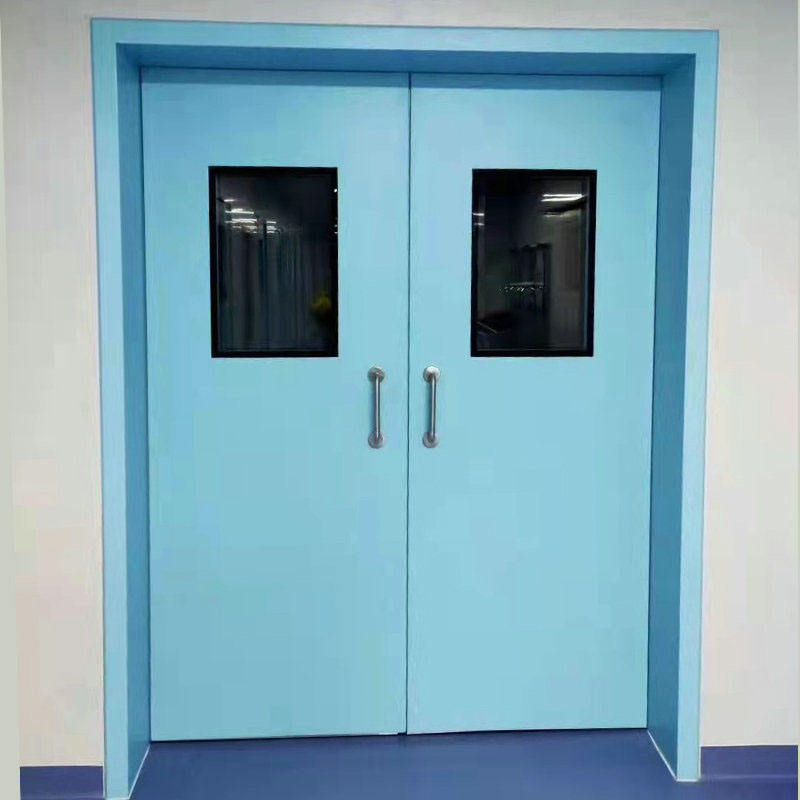 China factory hot sale powder coated BS standard 60 minutes hospital blue fire exit steel door
