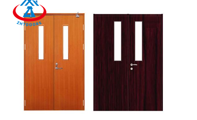 European modern new fashion wooden fireproof double doors UL certified