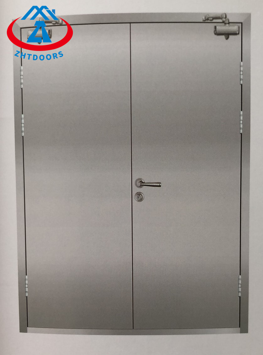 Supplier provides double fire door AS standard metal stainless steel swing fire door