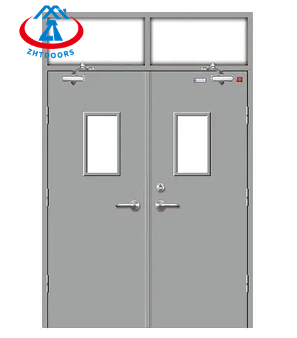 Reasonable price fireproof and anti-theft door AS Australian standard fire door with bright window and viewing window