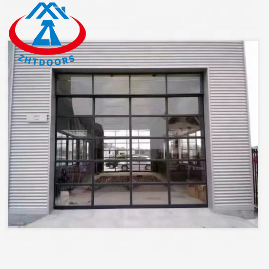 White Frame Clear Glass Garage Door Commercial Garage Door Aluminum Grooved Garage Door