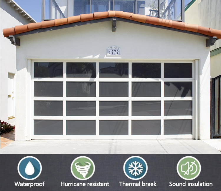 China Custom Oversized American Glass Garage Door Underground Glass Garage Door