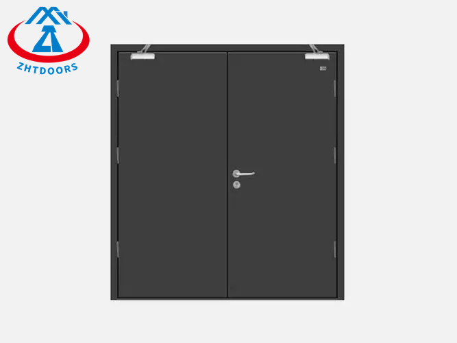 Manufacturer Supplies New Industrial Style Safety Steel EN Standard 60 Minute Double Leaf Swing Rated Door