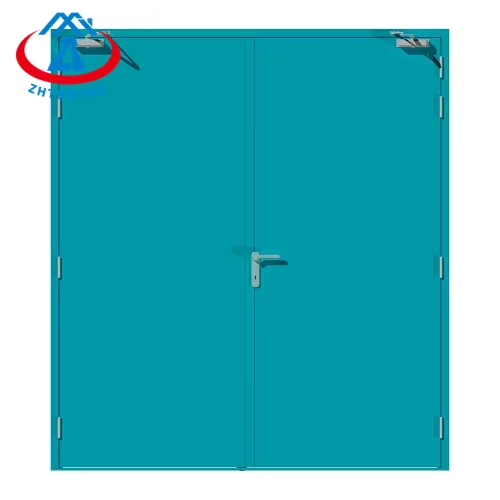 Manufacturer Best Selling Product EN Standard 30 Minute Double Leaf Metal Door Fire Escape Floor Door Fire Rating