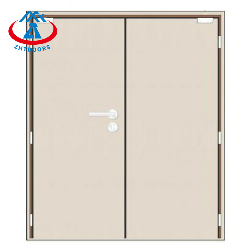 Affordable double opening large steel safety escape fire door GB certified 90 minutes