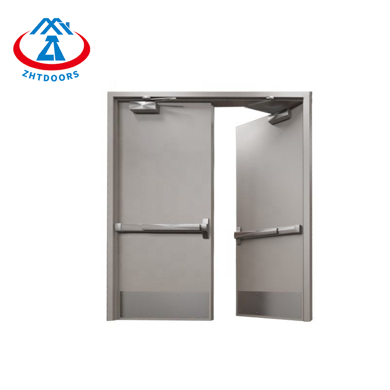 China Supplier UL Certified 90 Minutes Emergency Push Rod Lock Double Door Stairwell Safety Fire Door