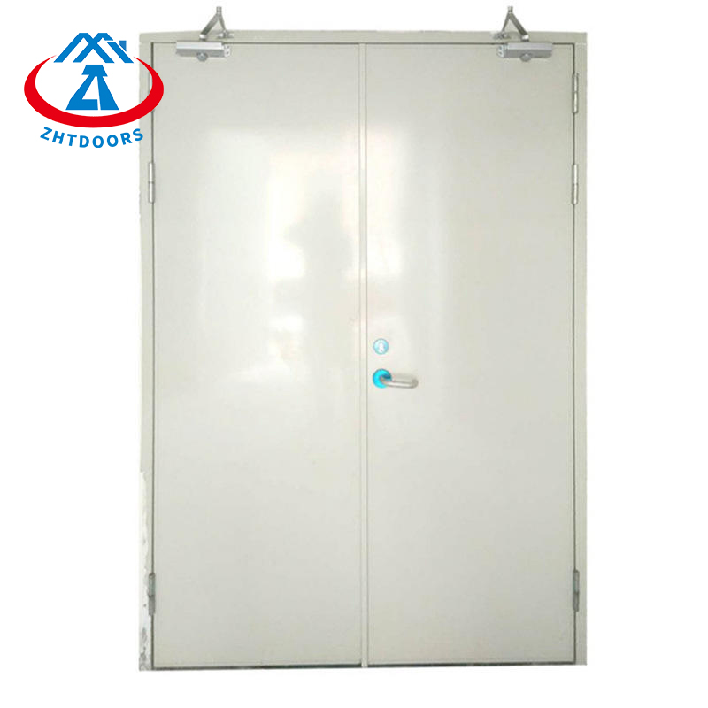 Custom size fire resistant emergency escape door EN certified 90 minutes steel entrance door