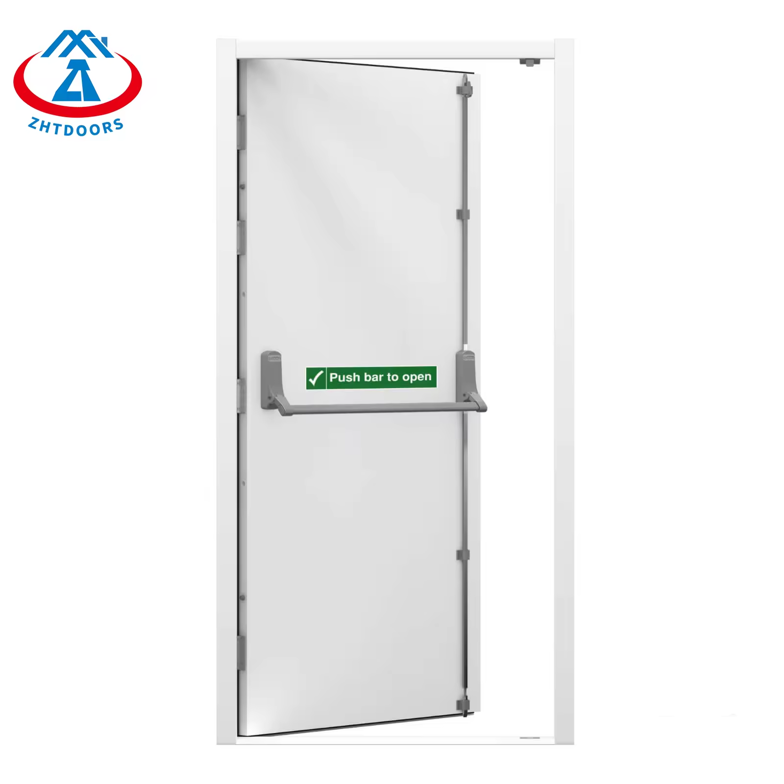 Steel apartment building metal entrance door UL standard 2 hour emergency exit door with push bar