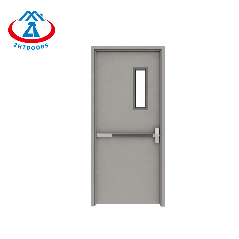 Single plate steel fd90 exit fire door with fireproof glass with AS standard certificate 90 minutes