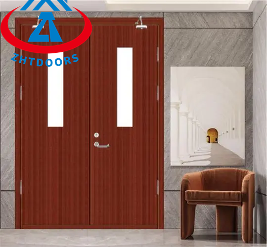 Strong practicality EN European standard certification 45 minutes smoke and heat insulation wooden fire door