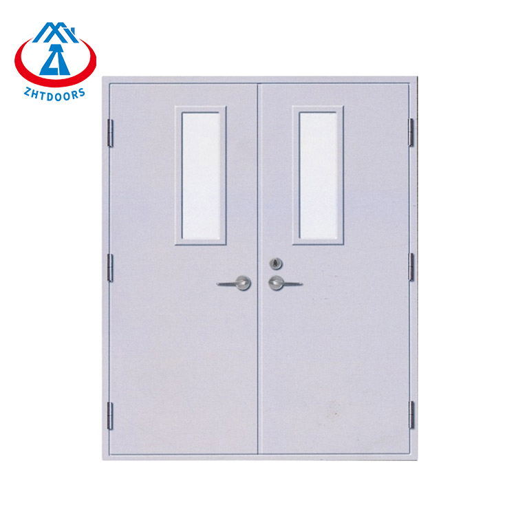 product-Zhongtai-Supplier direct sales EN approve 2 hours fire rated steel double swing doors with w
