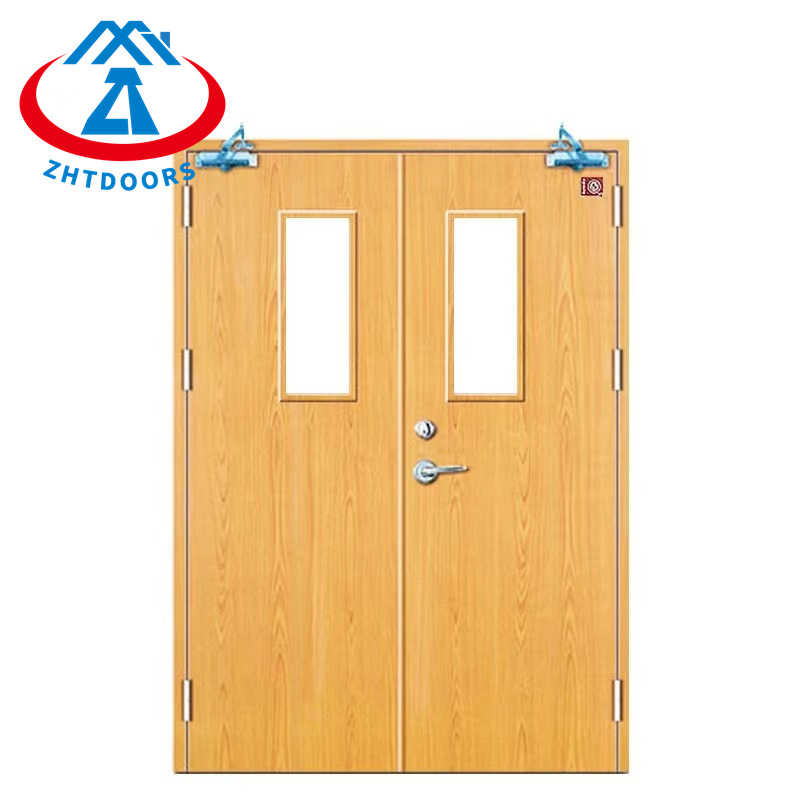Strong practicality BS standard fireproof solid wood emergency exit door set 90 minutes