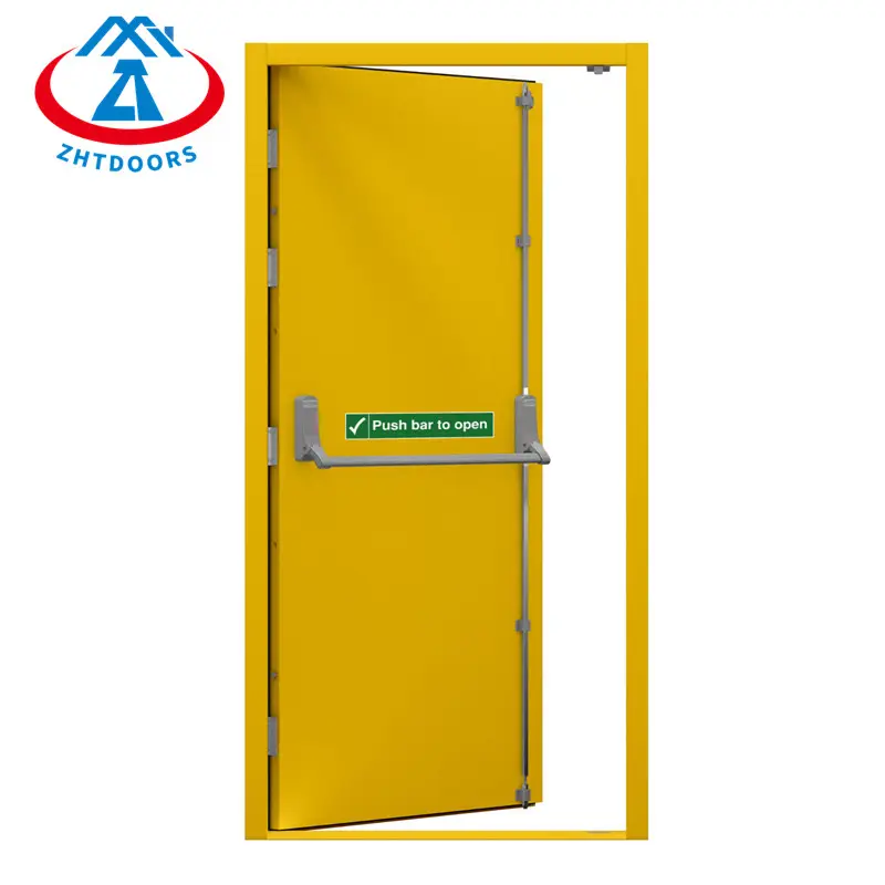 product-China supplier single leaf with push rod lock standard emergency exit weatherproof metal doo