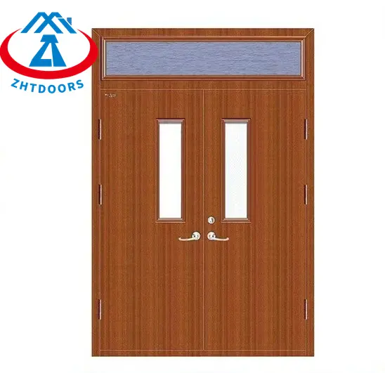 Well made EN approved 30 minutes solid wood emergency exit safety fire door