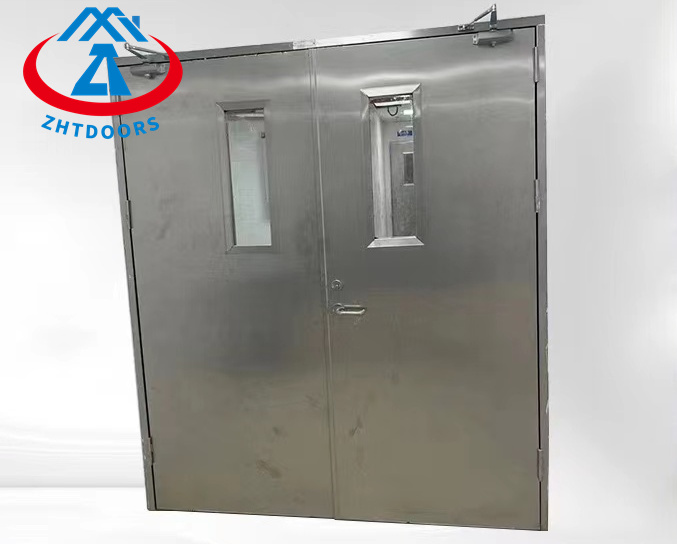 Guangzhou supplier AS approved 30 minutes outdoor sealed metal door metal double fire door