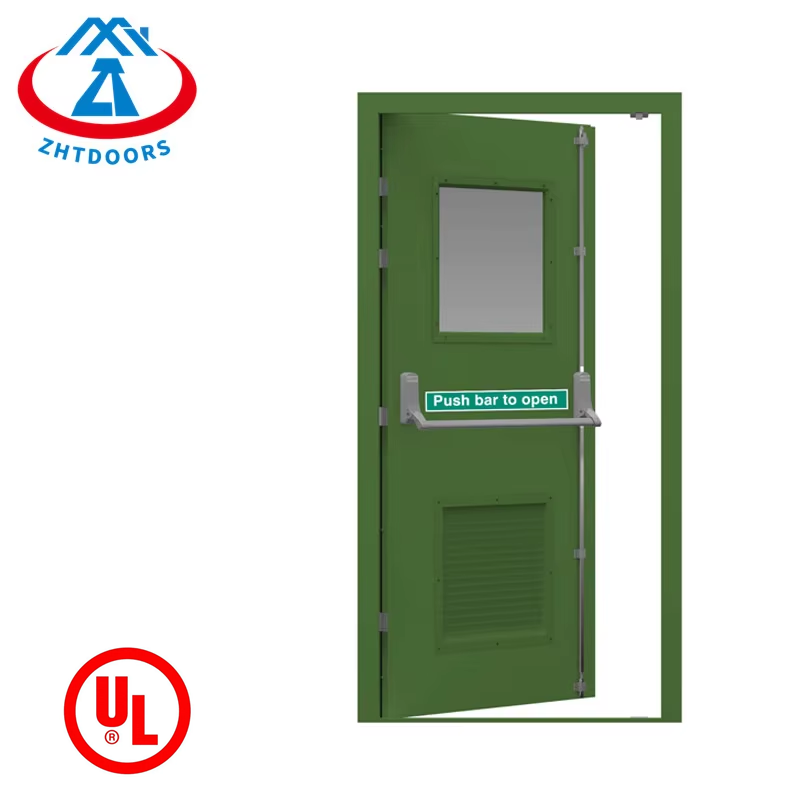 Emergency Exit 2 Hour Panic Bar Fire Rated Steel Door UL Standard