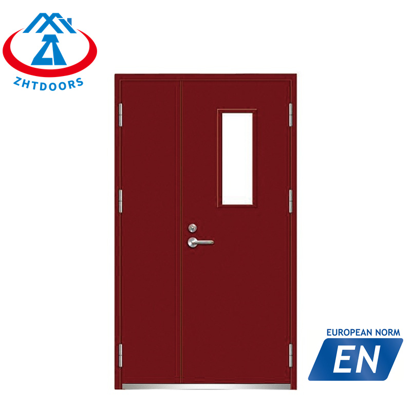Wholesale price EN approved 90 minutes fire door steel emergency bi metal steel door