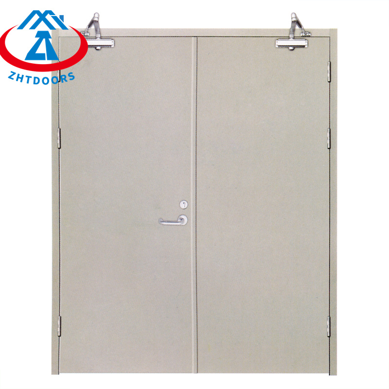 product-BS certified 90 minutes emergency escape double leaf metal steel modern door-Zhongtai-img