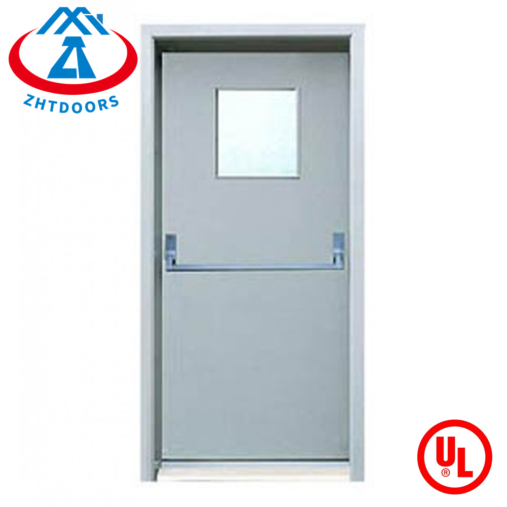 Professional manufacturing factory ulul standard 2 hour steel cheap fire door with emergency push rod