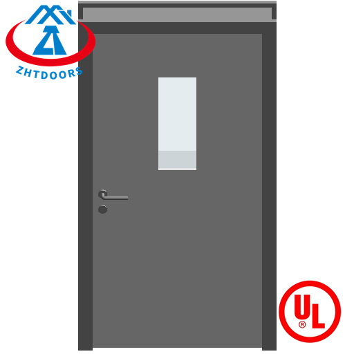Excellence factory ulul standard 30 minutes fireproof steel door with single leaf window