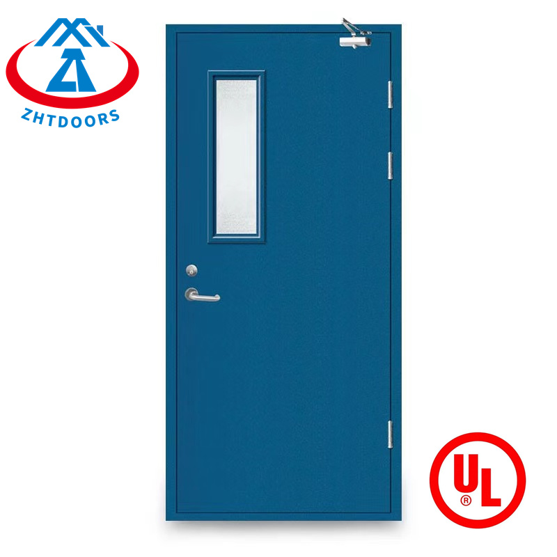 30 minutes UL approved security steel fire door horizontal with vision panel