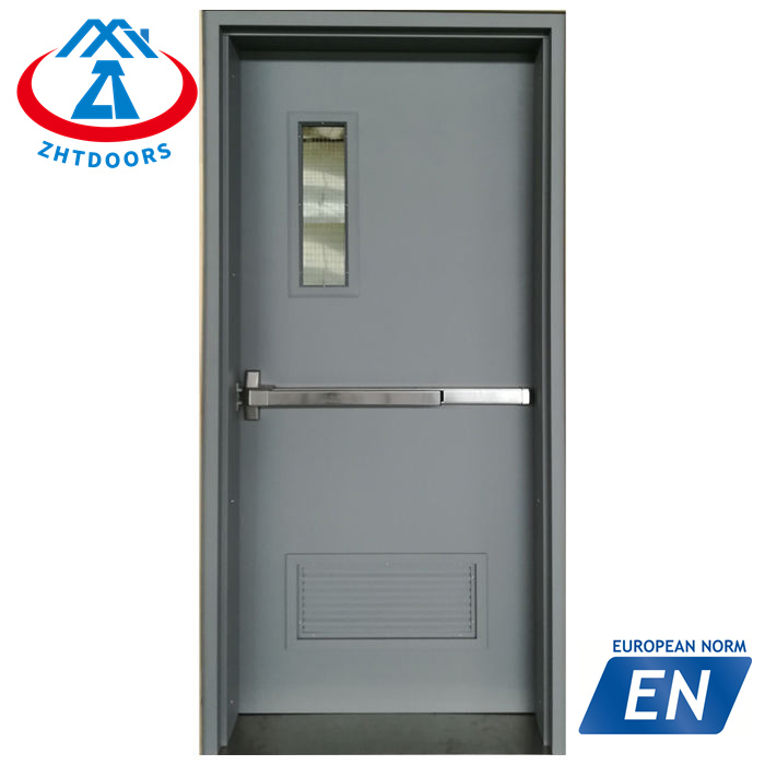 China Manufacturer Integrity Management EN Standard 60 Minute Steel Fire Rated Door Single Leaf with Push Rod