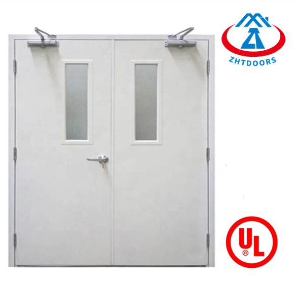 Double emergency steel barrier door fire exit 180 minutes ulul standard