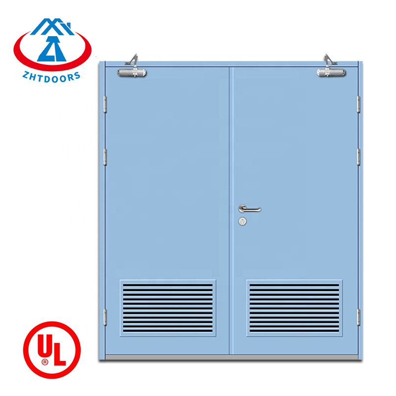 product-Weather proof steel metal front double door hotel door 90 minute fire rated with UL certific