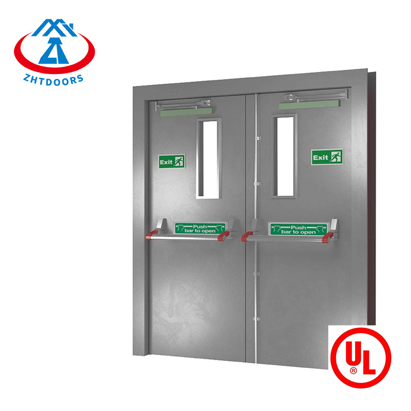 For sale from reputable manufacturers hotel double commercial metal fire rated doors UL standard 90 minute