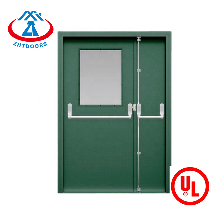 Customized UL Standard 120 Minute Modern Single Leaf With Threshold Flat Push Rod Emergency Fire Metal Door