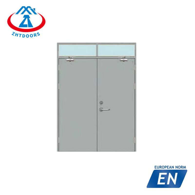 product-Custom 2 hour commercial steel double door wear resistance stable EN approved-Zhongtai-img