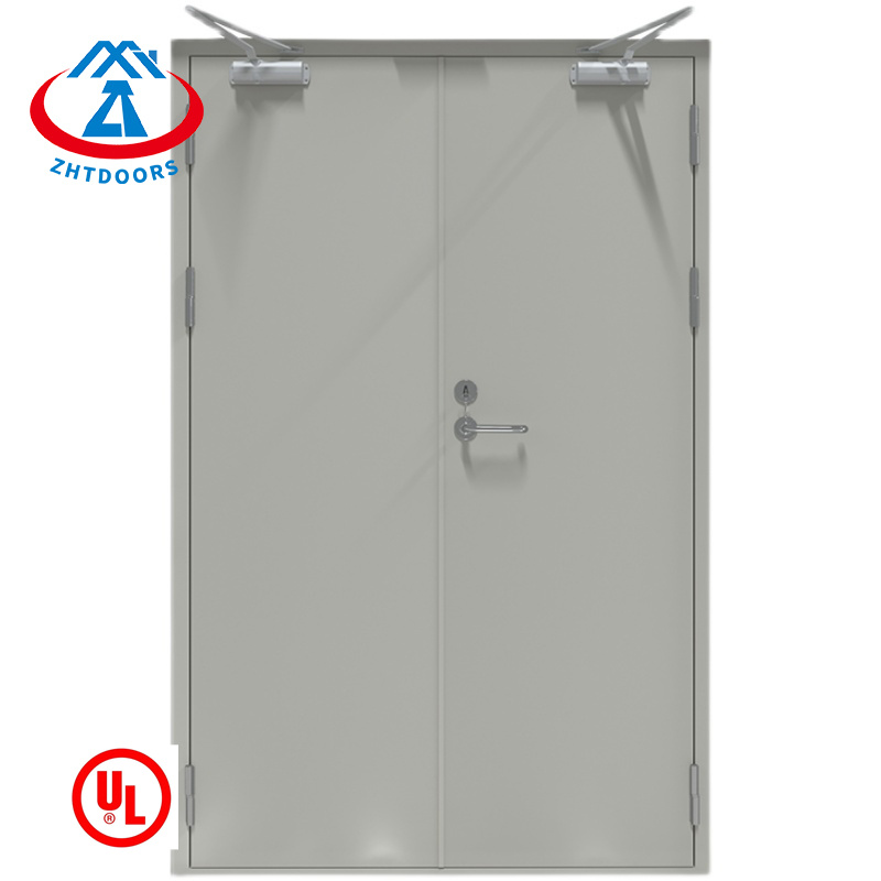Guaranteed quality UL standard 60 minutes double leaf fire door for laboratories and shopping malls