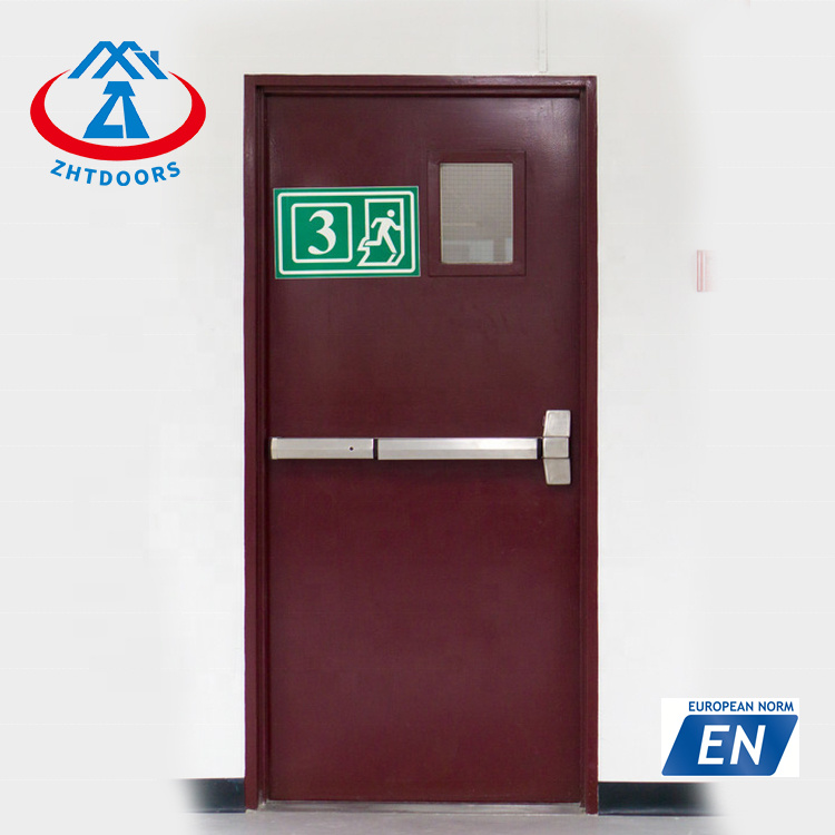 Manufacturer simple design steel sealed fire door for house fire protection EN standard 90 minutes