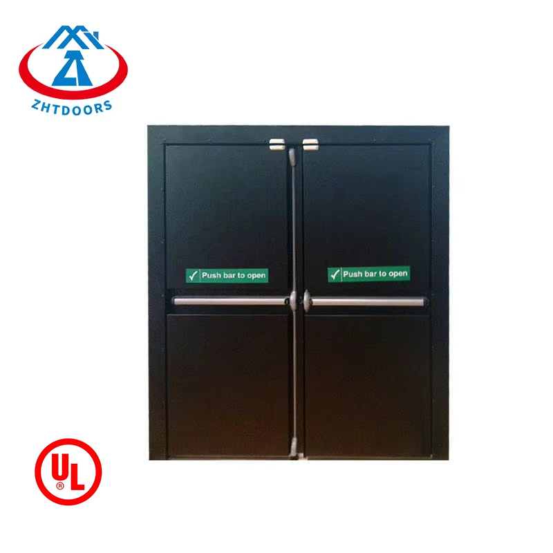High end double leaf steel metal fireproof door UL standard 30 minute metal fire rated door